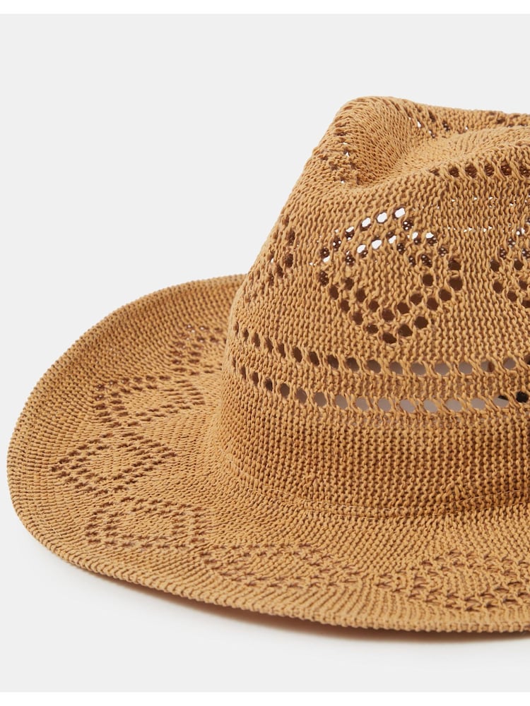 Accessorize Natural Woven Packable Stetson Hat - Image 3 of 3 Accessorize Natural Woven Packable Stetson Hat - Image 3 of 3