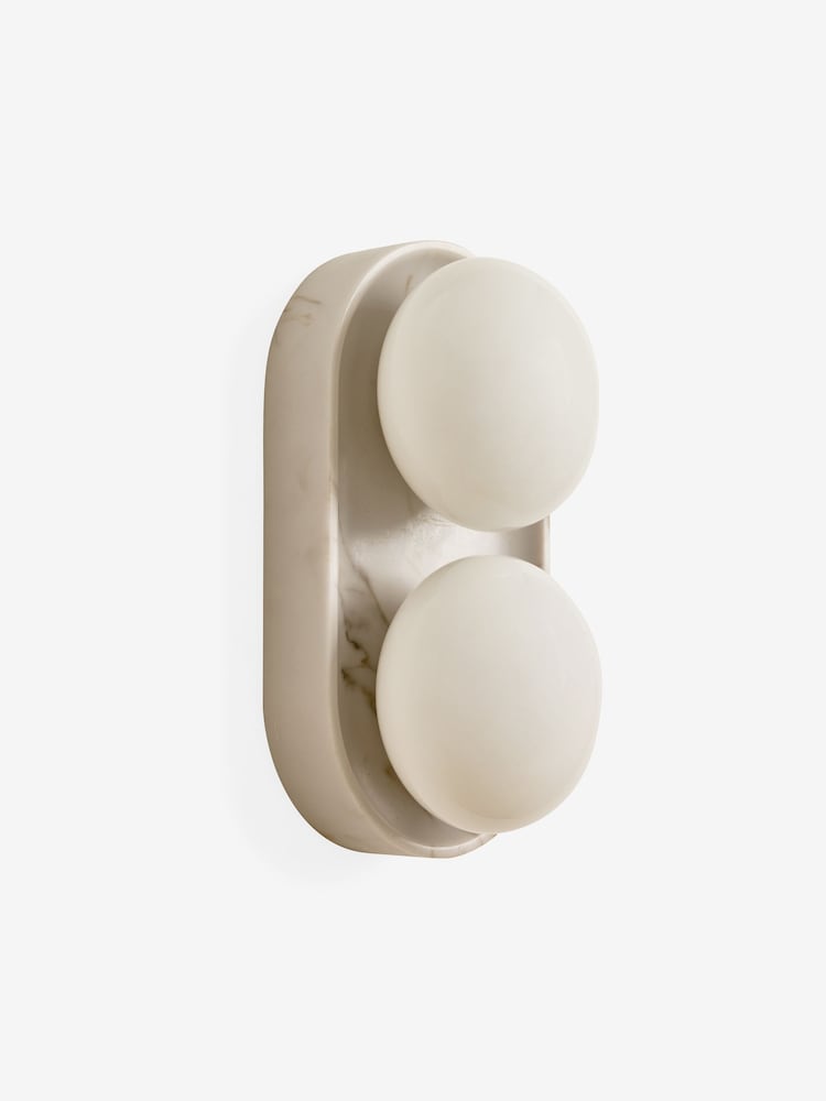 MADE.COM White Marble Effect Wilf Wall Light - Image 5 of 5