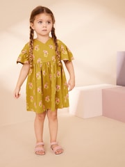 Green Floral Wrap Jersey Dress (3mths-7yrs) - Image 1 of 8
