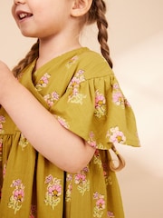 Green Floral Wrap Jersey Dress (3mths-7yrs) - Image 5 of 8