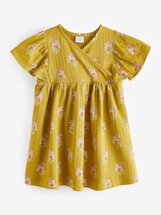 Green Floral Wrap Jersey Dress (3mths-7yrs) - Image 6 of 8