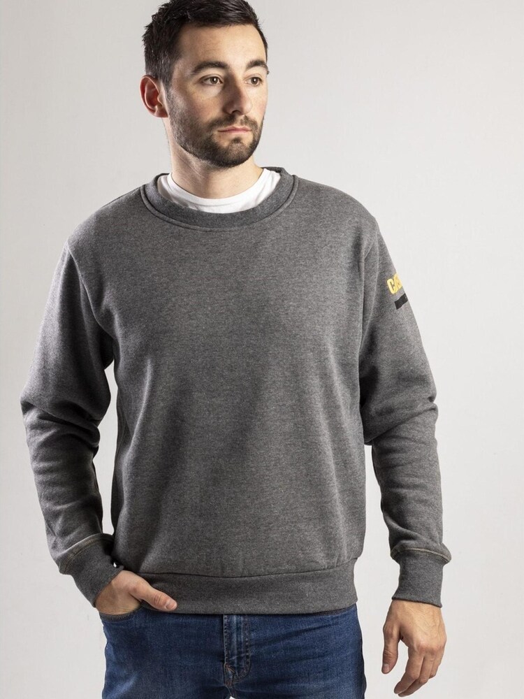 CAT® Grey Essentials Crew Neck Sweater - Image 1 of 4 CAT® Grey Essentials Crew Neck Sweater - Image 1 of 4