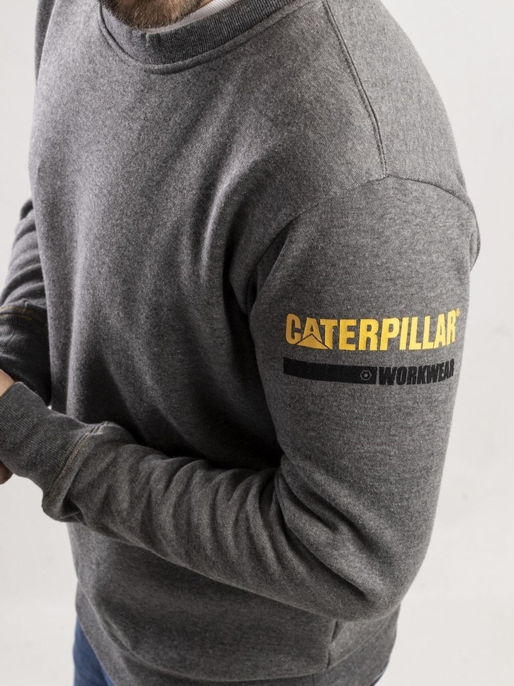 CAT® Grey Essentials Crew Neck Sweater - Image 4 of 4 CAT® Grey Essentials Crew Neck Sweater - Image 4 of 4