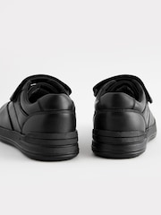 Black School Leather Elastic Lace Shoes - Image 4 of 5