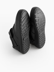 Black School Leather Elastic Lace Shoes - Image 5 of 5