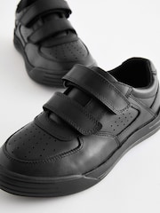 Schwarz - Leder-Schulschuhe mit Klettverschluss - Bild 3 von 6