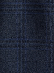 Navy Blue Bold Check Suit Waistcoat - Image 10 of 10