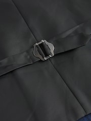 Navy Blue Bold Check Suit Waistcoat - Image 9 of 10