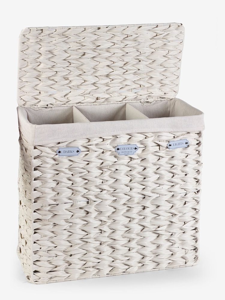 Cream Hepworth Wicker Sorter Laundry - Image 3 of 11