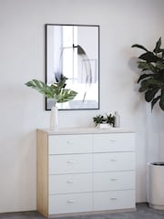 Wiemann Peyton Rustic Oak / White 8 Drawer Glass Chest - Image 1 of 1