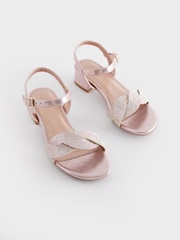 Rose Gold Heeled Sandals - Image 1 of 4