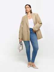 River Island Blue Curve High Rise Bum Sculpt Skinny Jeans - Image 3 of 5