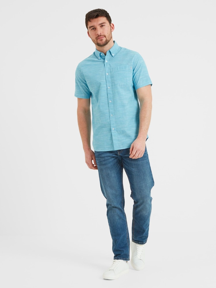 Tog 24 Blue Dwaine Short Sleeve 100% Cotton Shirt - Image 1 of 8