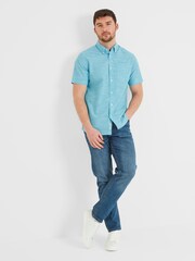 Tog 24 Blue Dwaine Short Sleeve 100% Cotton Shirt - Image 3 of 8