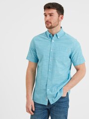 Tog 24 Blue Dwaine Short Sleeve 100% Cotton Shirt - Image 5 of 8