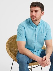 Tog 24 Blue Dwaine Short Sleeve 100% Cotton Shirt - Image 6 of 8