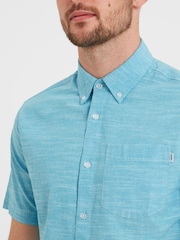 Tog 24 Blue Dwaine Short Sleeve 100% Cotton Shirt - Image 7 of 8