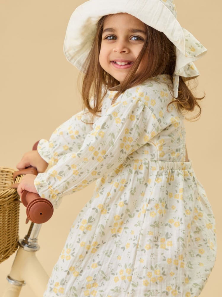 long sleeve muslin dress Buy MORI Cream Floral Muslin Long Sleeve Dress from Next USA