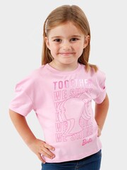 Character Pink Girls Together We Shine Barbie 100% Cotton T-Shirt - Image 1 of 5