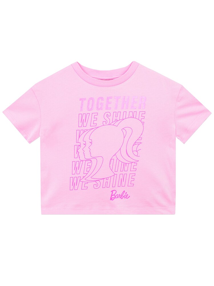 Character Pink Girls Together We Shine Barbie 100% Cotton T-Shirt - Image 2 of 5
