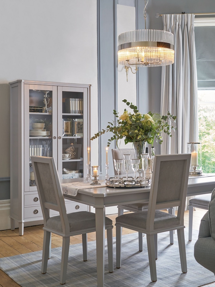 Laura Ashley Pale Charcoal Henshaw 6-8 Seater Extending Dining Table - Image 1 of 5