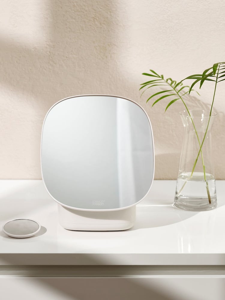 Joseph Joseph Natural Viva Pedestal Mirror with Cosmetic Storage - Image 1 of 4