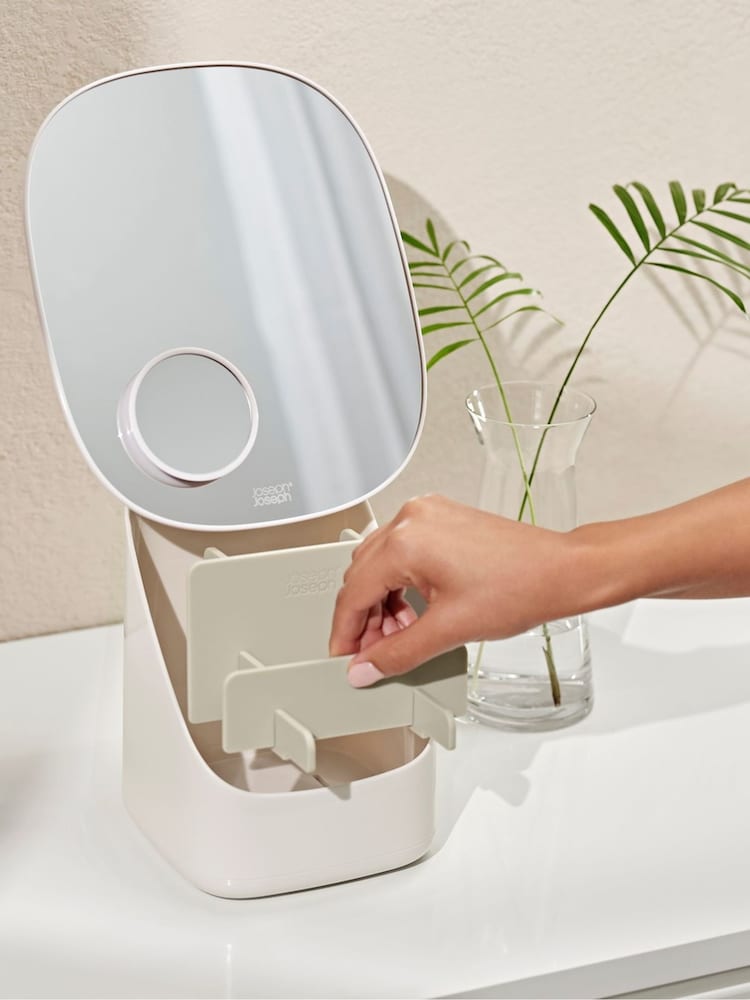 Joseph Joseph Natural Viva Pedestal Mirror with Cosmetic Storage - Image 2 of 4