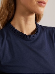 Boden Blue Supersoft Frill Detail Top - Image 5 of 6