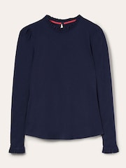 Boden Blue Supersoft Frill Detail Top - Image 6 of 6