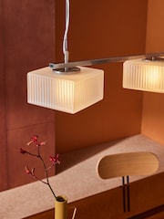 MADE.COM Silver/White Alma Diner Bar Light - Image 3 of 4
