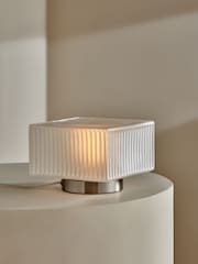 MADE.COM Silver/White Alma Table Lamp - Image 2 of 4