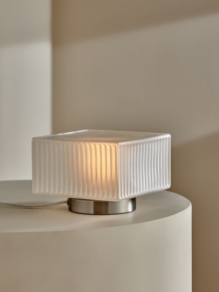 MADE.COM Silver/White Alma Table Lamp - Image 2 of 4