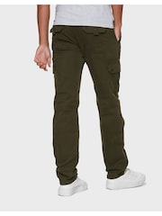 Threadbare Khaki Cotton Blend Belted Cargo Trousers - Image 2 of 4