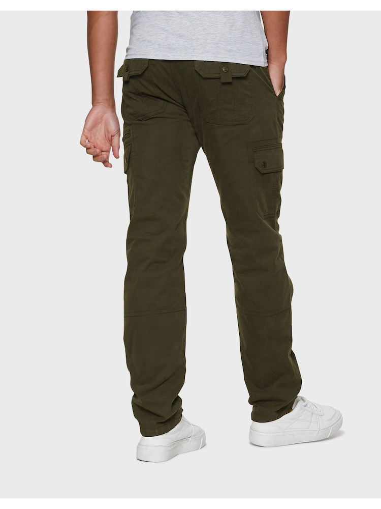 Threadbare Khaki Cotton Blend Belted Cargo Trousers - Image 2 of 4