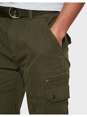 Threadbare Khaki Cotton Blend Belted Cargo Trousers - Image 4 of 4