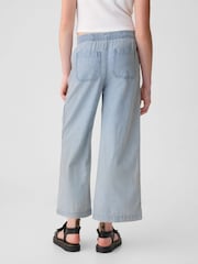 Gap Light Blue Cotton High Waisted Pull On Denim Cargo Jeans - Image 3 of 5