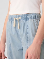 Gap Light Blue Cotton High Waisted Pull On Denim Cargo Jeans - Image 4 of 5