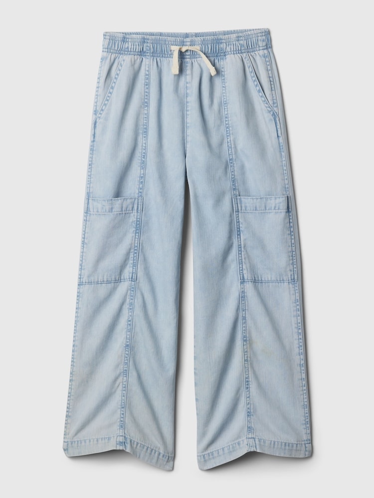 Gap Light Blue Cotton High Waisted Pull On Denim Cargo Jeans - Image 5 of 5
