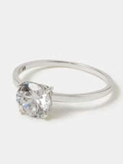 Accessorize Silver Tone Sterling Silver Round Cut Engagement Ring - Image 1 of 1