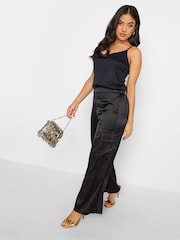 PixieGirl Petite Black Button Detailed Wide Leg Trousers - Image 3 of 4