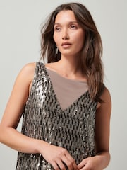 Gold Sequin Sparkle Sleeveless Top - Image 2 of 5