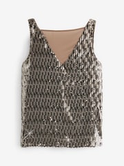 Gold Sequin Sparkle Sleeveless Top - Image 5 of 5