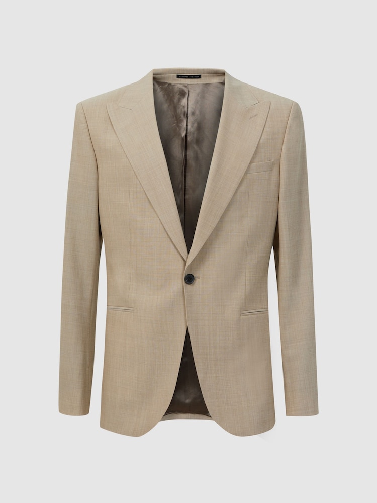 Однобортный блейзер из ткани с добавлением шерсти Reiss Wish - Изображение 2 из 7