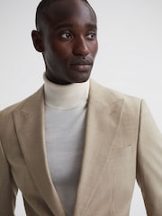 Однобортный блейзер из ткани с добавлением шерсти Reiss Wish - Изображение 4 из 7