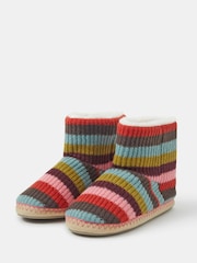 Accessorize Brown Rainbow Stripe Boats Slippers - Image 1 of 2