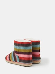 Accessorize Brown Rainbow Stripe Boats Slippers - Image 2 of 2