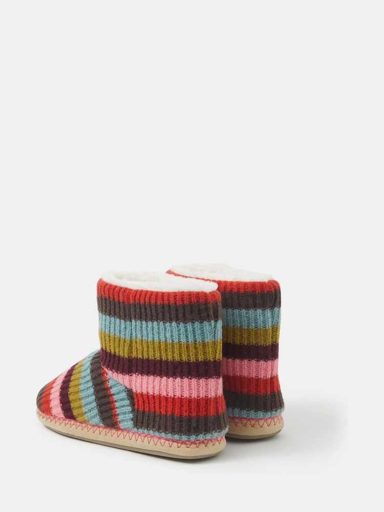 Accessorize Brown Rainbow Stripe Boats Slippers - Image 2 of 2