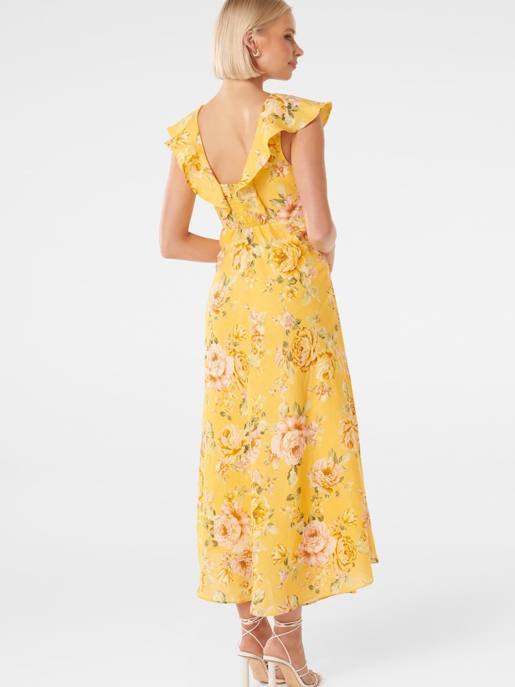 Forever New Yellow Pure Linen Haisley Flounce Midi Dress - Image 2 of 5 Forever New Yellow Pure Linen Haisley Flounce Midi Dress - Image 2 of 5