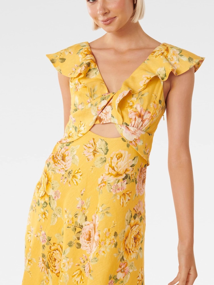 Forever New Yellow Pure Linen Haisley Flounce Midi Dress - Image 5 of 5 Forever New Yellow Pure Linen Haisley Flounce Midi Dress - Image 5 of 5