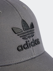adidas Originals Grey Trefoil 100% Cotton Baseball Cap - Image 3 of 4